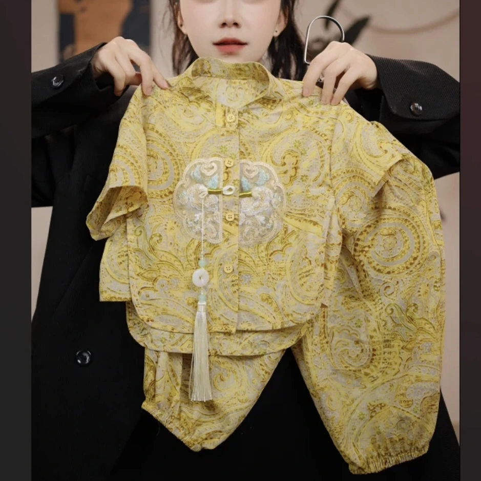 夏季新款小众中国风中式气质国潮女款ins汉服短袖薄款