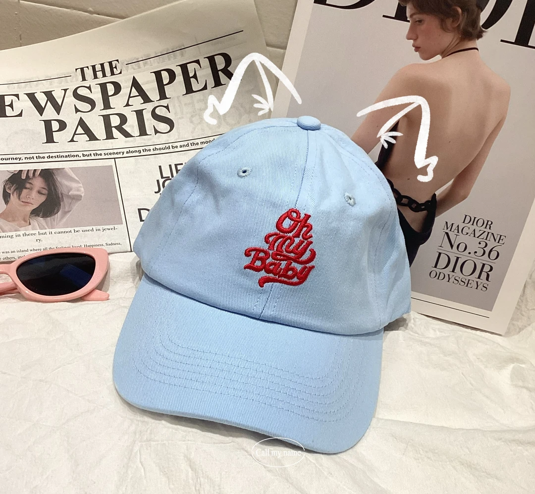 路一.韩国 Seoul代购  call me baby 水蓝色棒球帽 L25032103