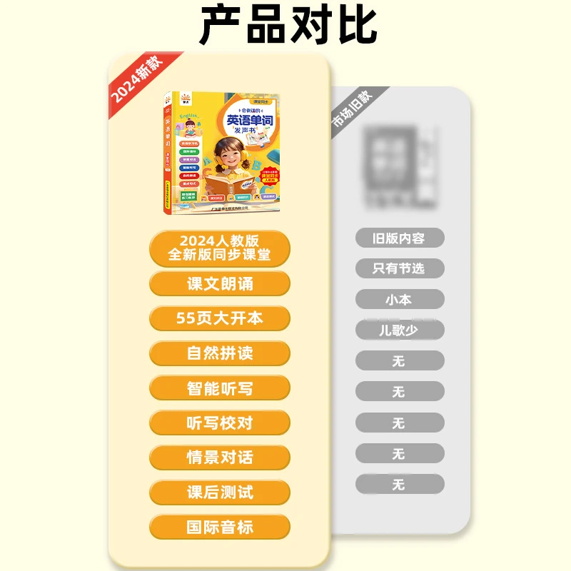 英语单词有声书小学3-6同步单词中英双语手指点读早教启蒙发声书