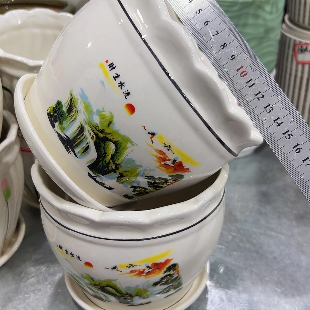 外贸尾单陶瓷花盆凑10米包邮
