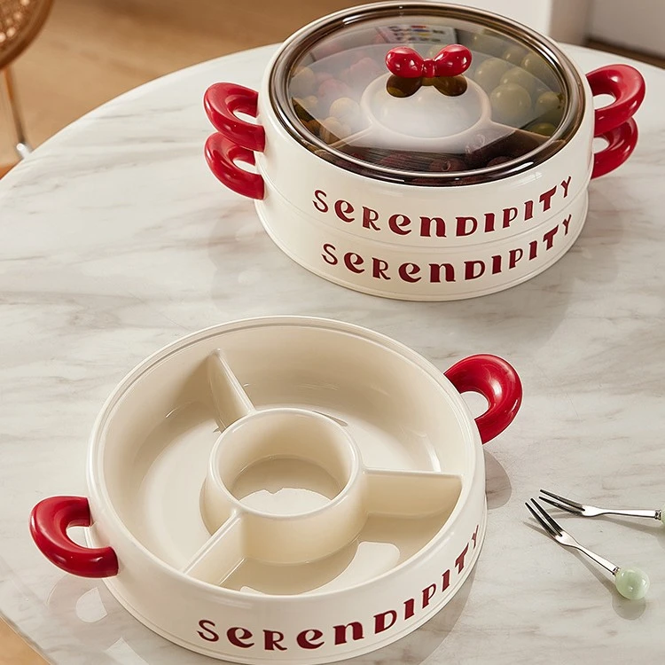 蝴蝶结糖果盒家用客厅茶几轻奢可叠加糖果盒零食盘干果盒摆件