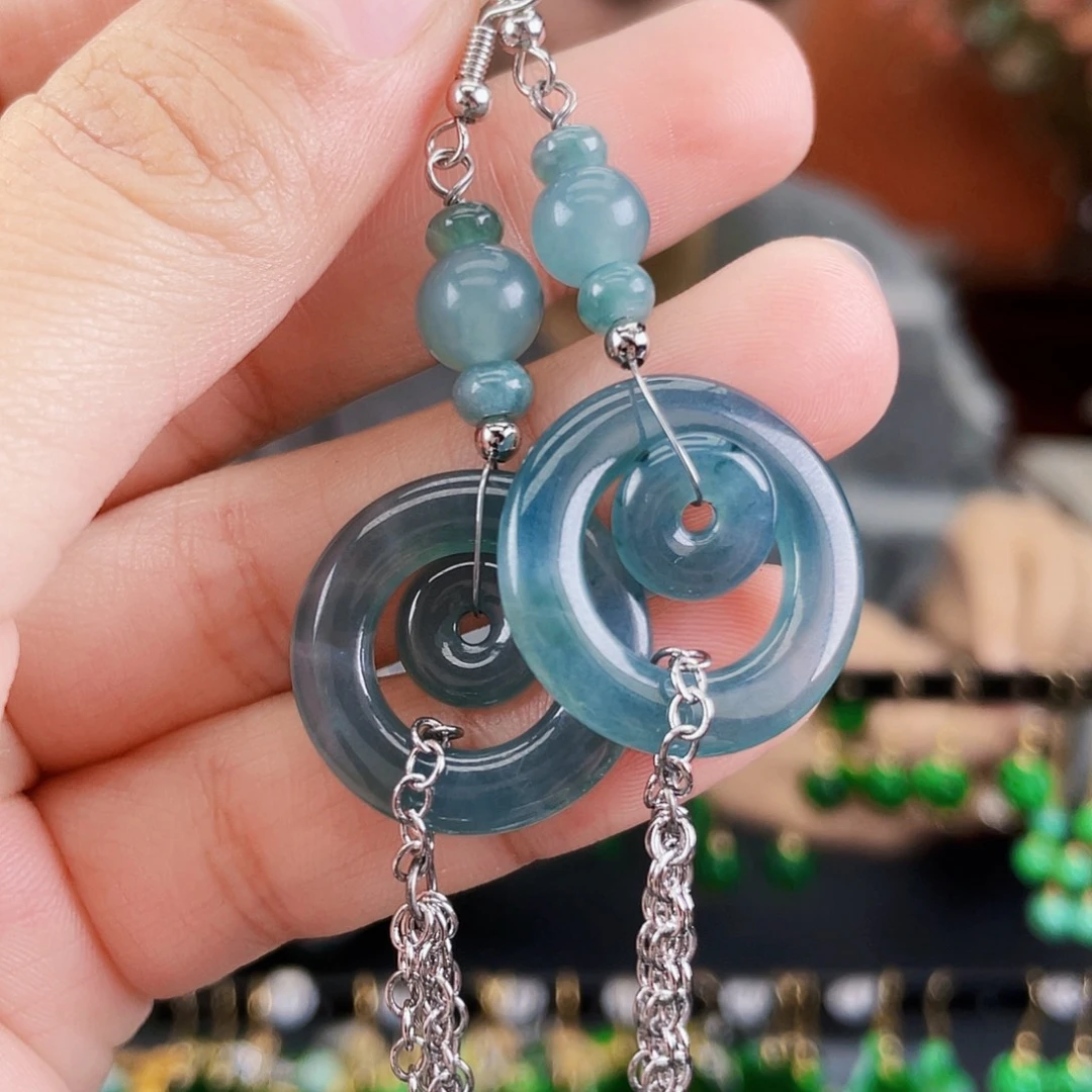 翡翠未镶嵌耳饰饰品