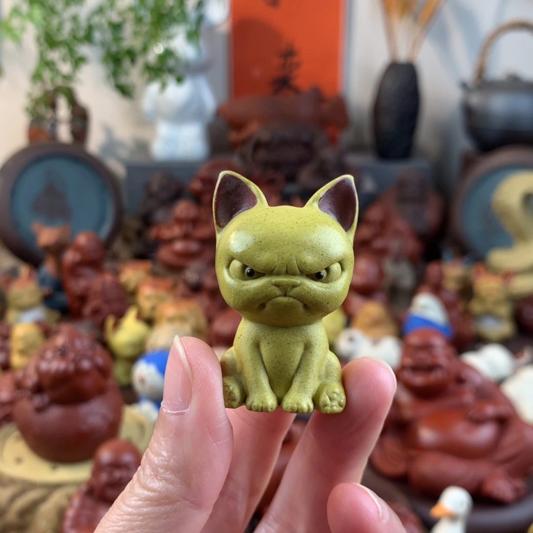 紫砂茶宠迷你旺财小萌狗