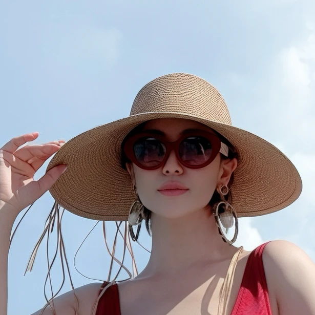 【顾文婷推荐】YOUWEI有尾25 草编太阳帽 Y7025206/Y7025204