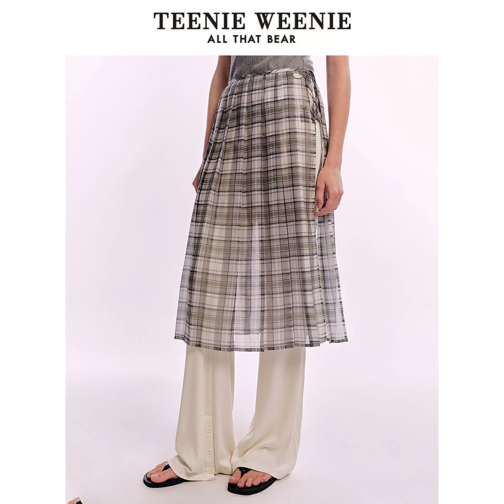TeenieWeenie小熊女装半身裙25复古田园清新格纹屁帘TTWH256421N