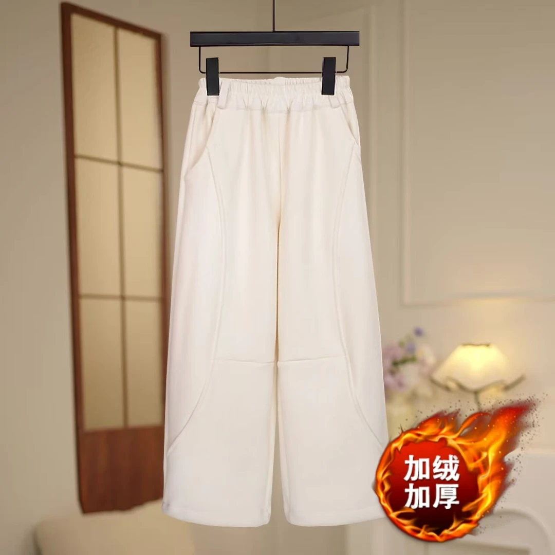 2025新款女童加绒加厚卫裤韩版洋气卫裤冬款