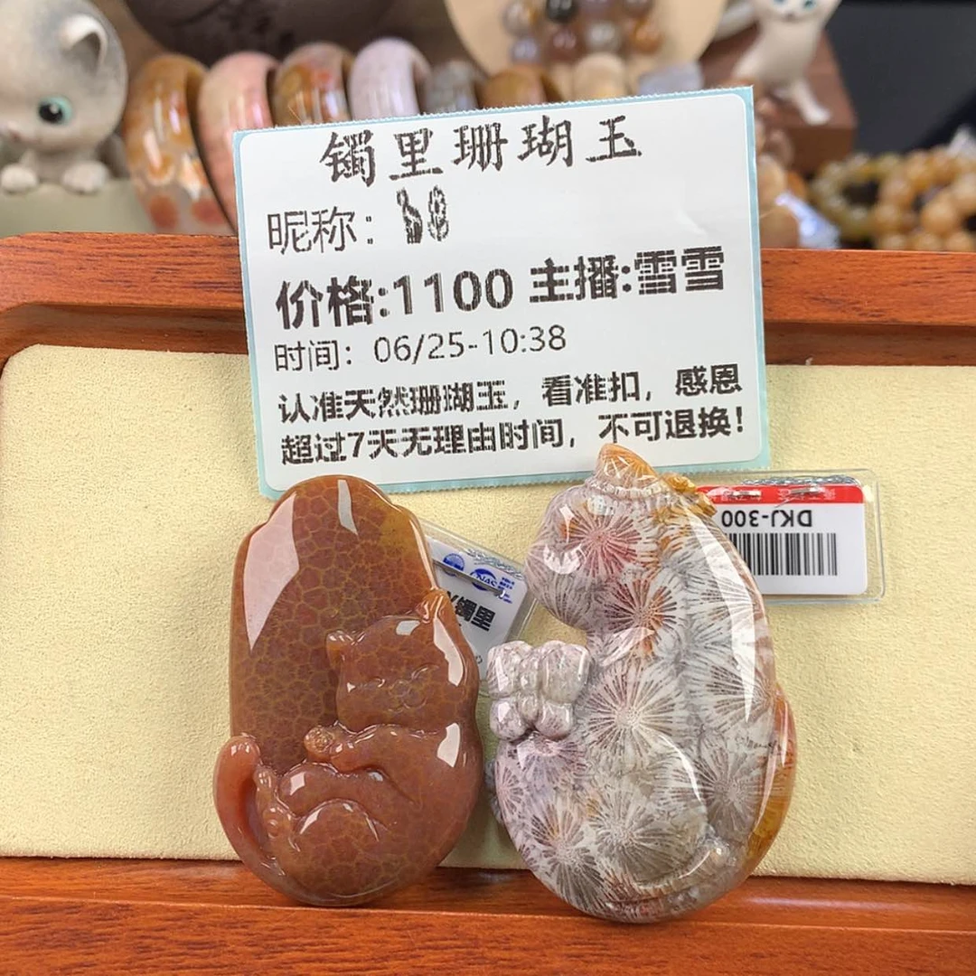 【闪购商品】硅化珊瑚（珊瑚玉）未镶嵌吊坠(赠链)?*
