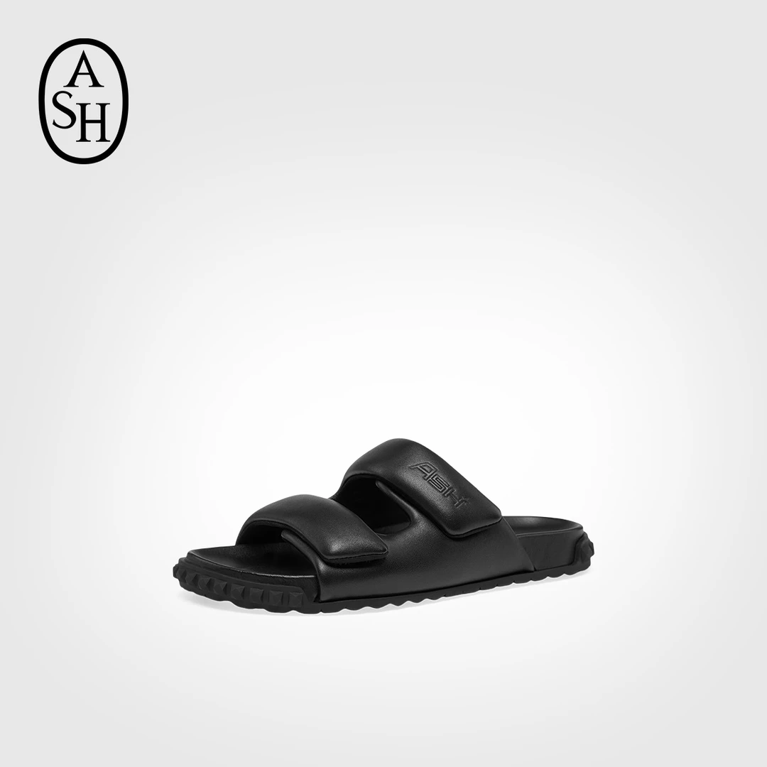 ASH男女同款拖鞋2025春夏新款TWIST真皮羊皮半拖鞋女平底一字拖潮