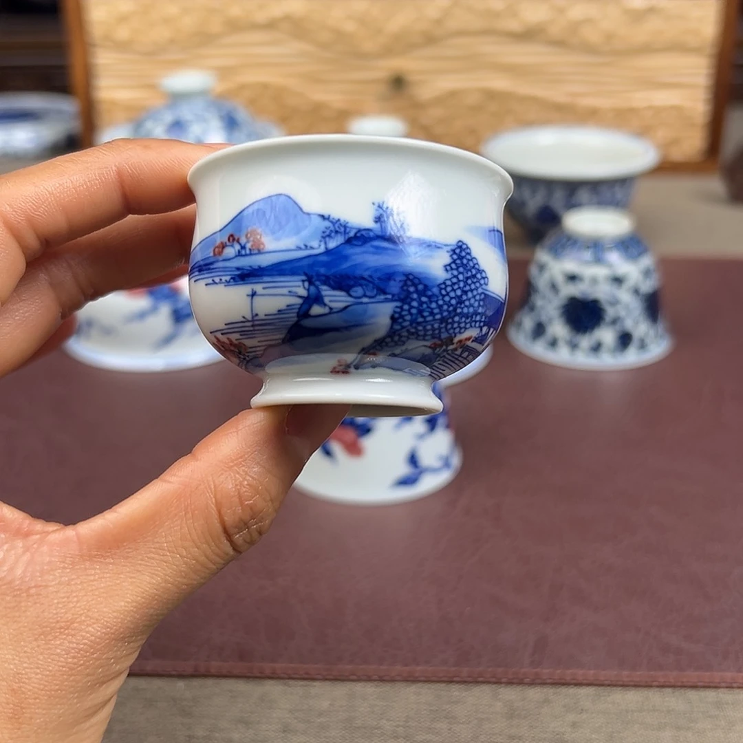 摆件景德镇山水炉式杯