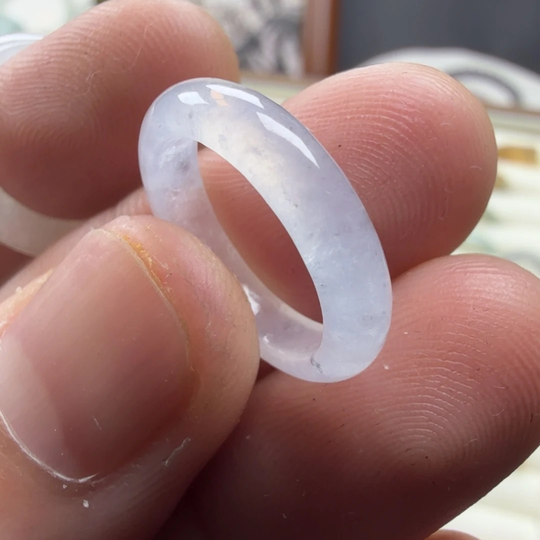 二***妹翡翠未镶嵌戒指9码芝麻冰
