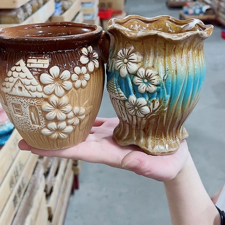 有孔，凑10元包邮陶瓷花盆发货！