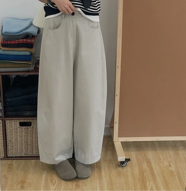 美芽 3月12日10:30am直播上新 【杏仁酥】春夏米杏色百搭阔腿工装裤