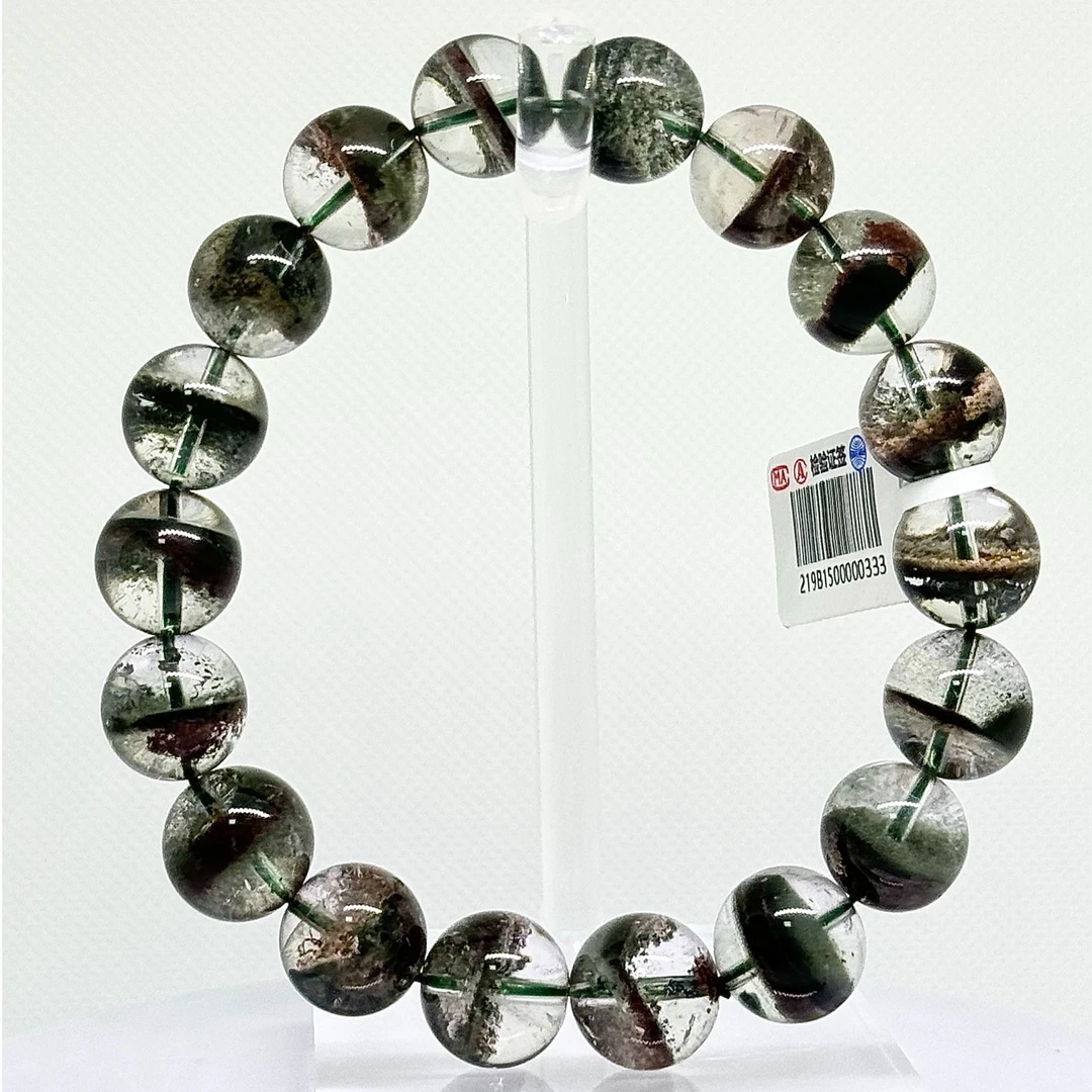天然水晶（绿幽灵聚宝盆）招财手串