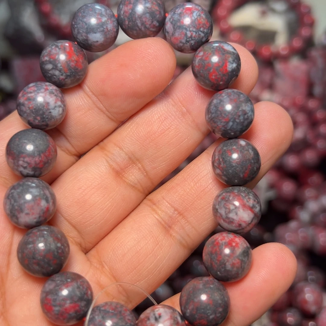 不***离天然辰砂原石手串