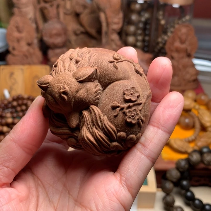 檀香木把件老山檀凤九