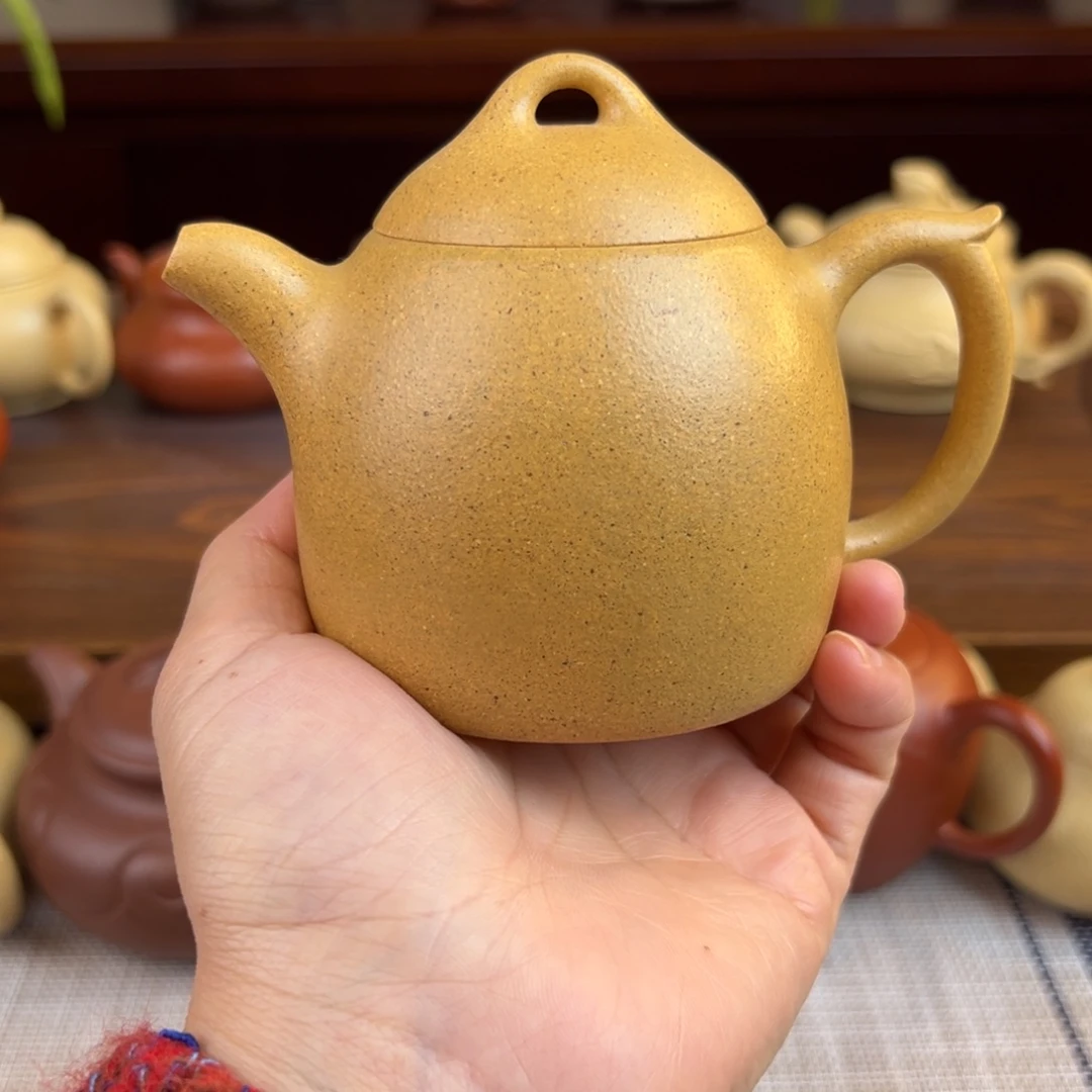 紫砂茶壶黄金段秦权全手220cc