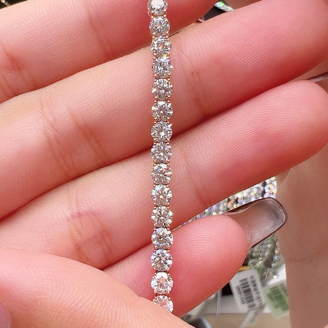 18K金镶嵌实验室培育钻石套链