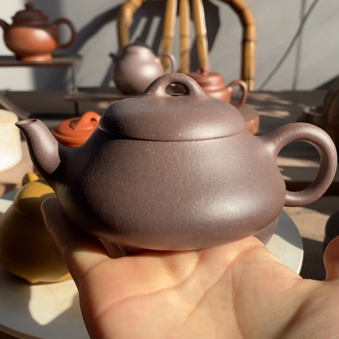 紫砂茶壶微瑕汉唐150cc天青壶底一点不影响用