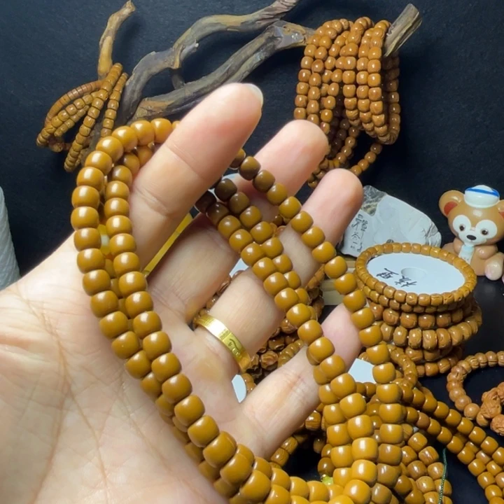 桃核手串粉压核尖