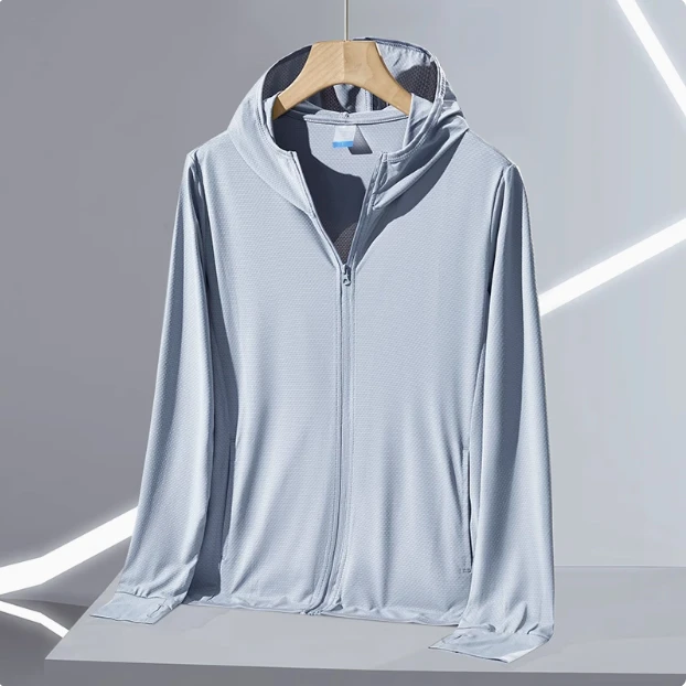 欧美原单冰丝防晒衣男2025新款男士夏防紫外线透气户外钓鱼防晒服