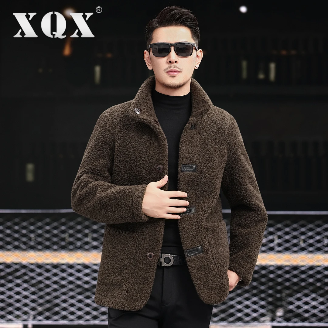 2025新款海宁复合皮毛一体外套男仿羊剪绒皮草羊毛大衣夹克男装厚