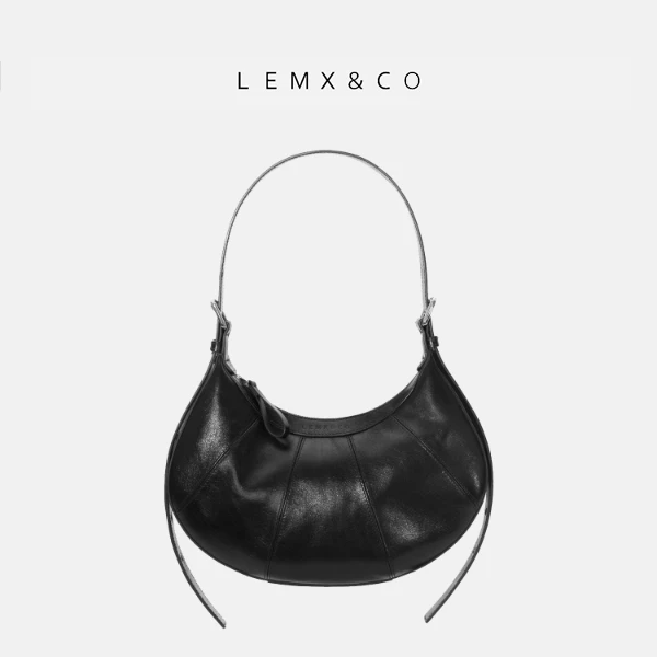 LEMX&COShell｜进口油蜡牛皮大容量腋下包手拎休闲单肩斜挎贝壳包