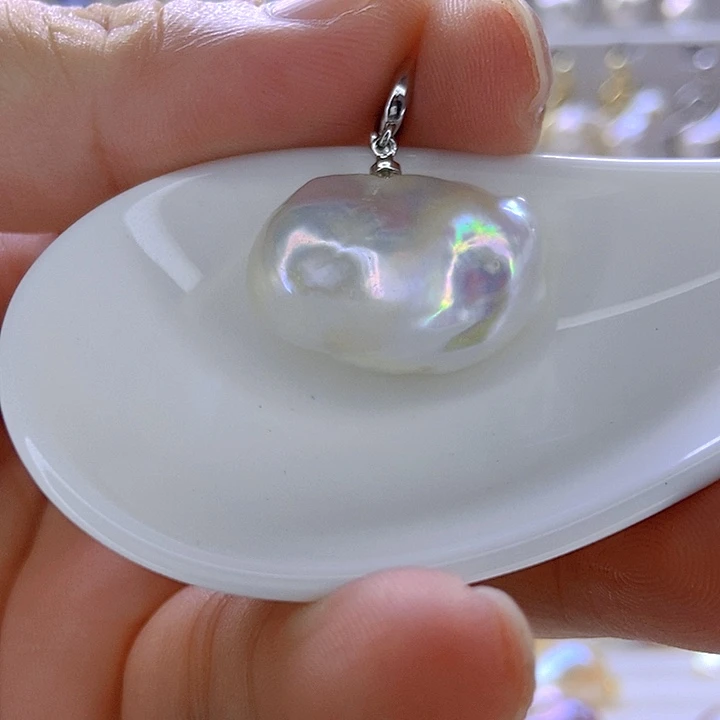 淡水珍珠颈饰银S925镶嵌62