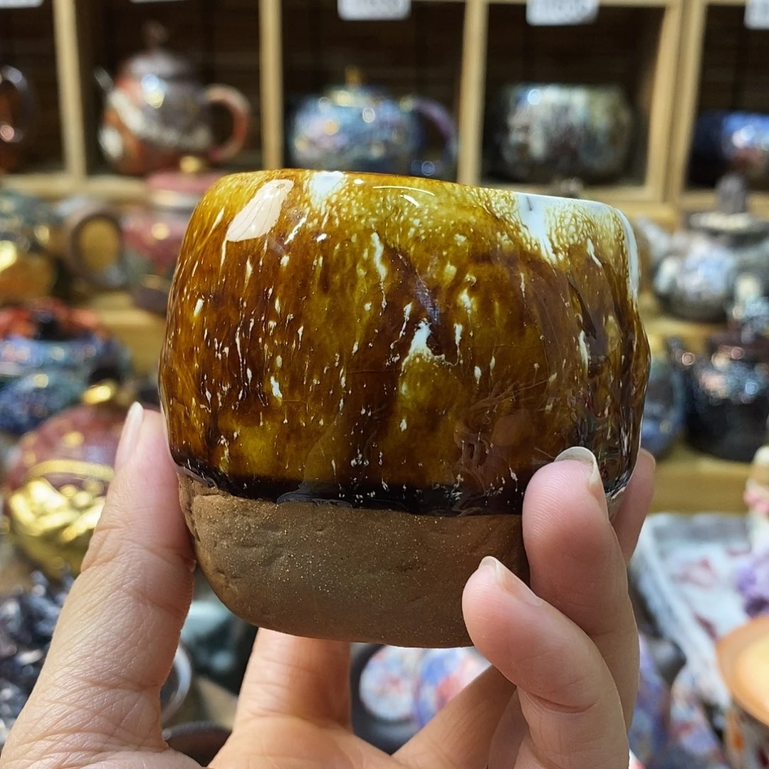 粗陶柴烧志野茶器