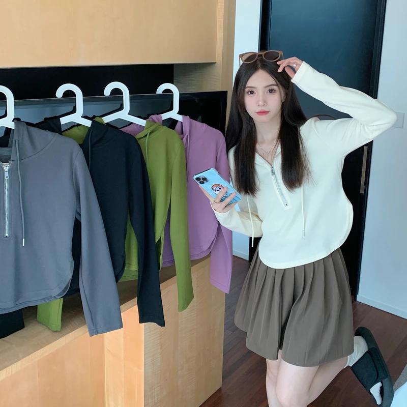 大码女装胖MM秋季新款时尚百搭显瘦连帽上衣-2269