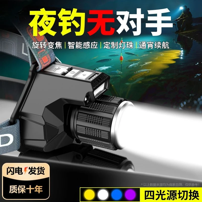 头灯2025新款强光超亮户外登山野外爬山充电式头戴式照明灯手电筒