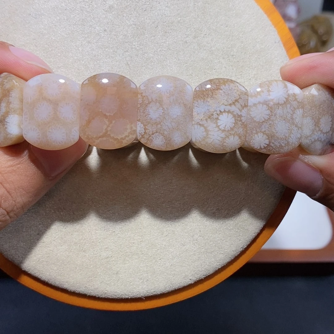 硅化珊瑚（珊瑚玉）手串未镶嵌黑冰19