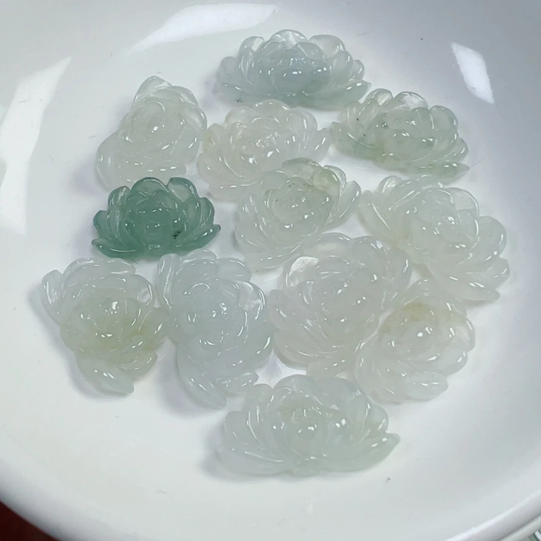 翡翠散珠莲花一套送水滴