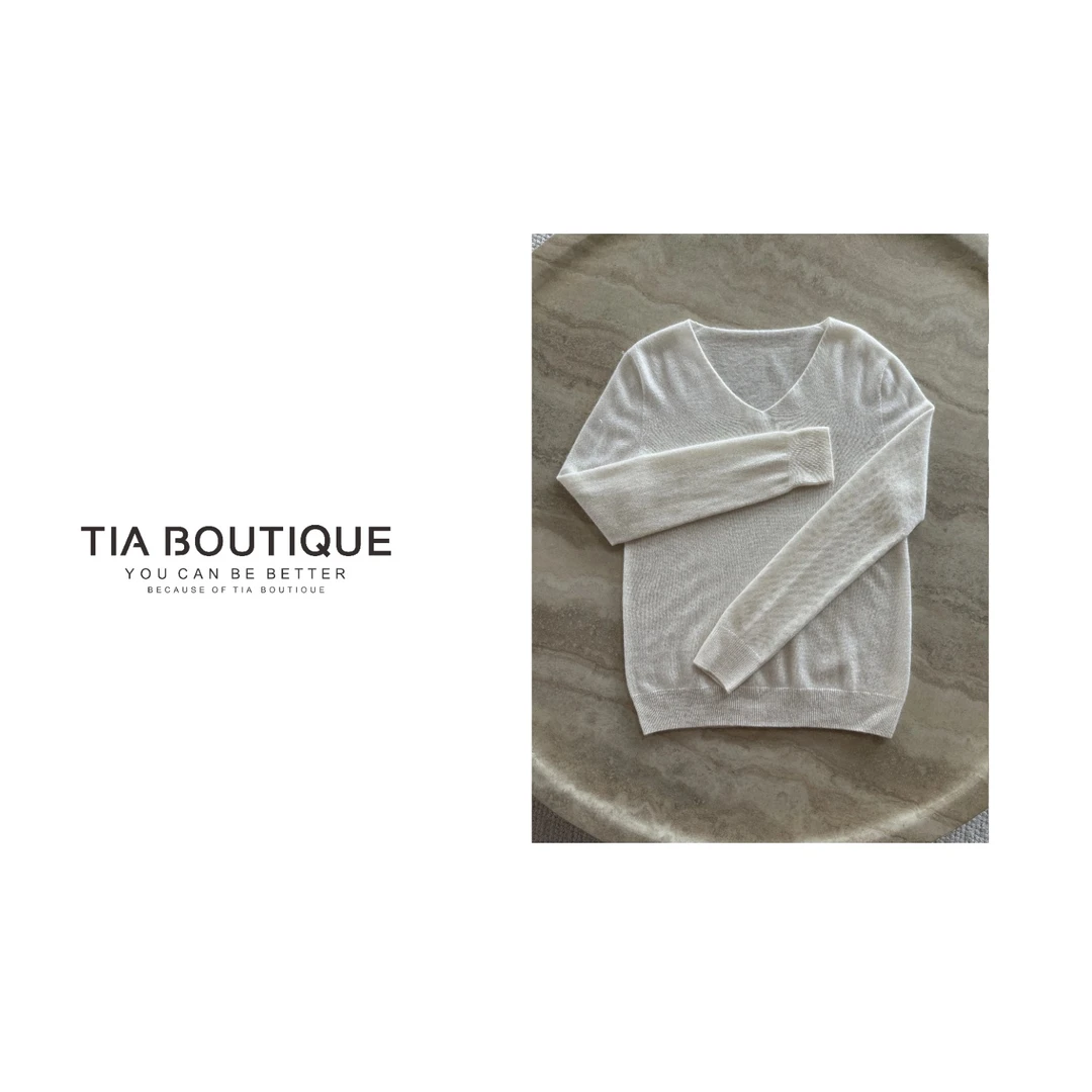 【row经典】精致主义row家极简v领高奢细支山羊绒针织毛衣 SY0277