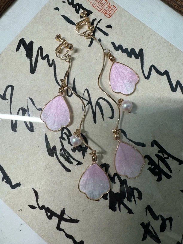 江南浔古风发饰汉服配饰 绒花耳饰 备注耳夹或耳勾