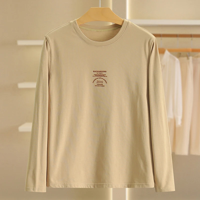 【伍莎-自营】休闲宽松印花字母圆领纯色T恤#GFD47X002