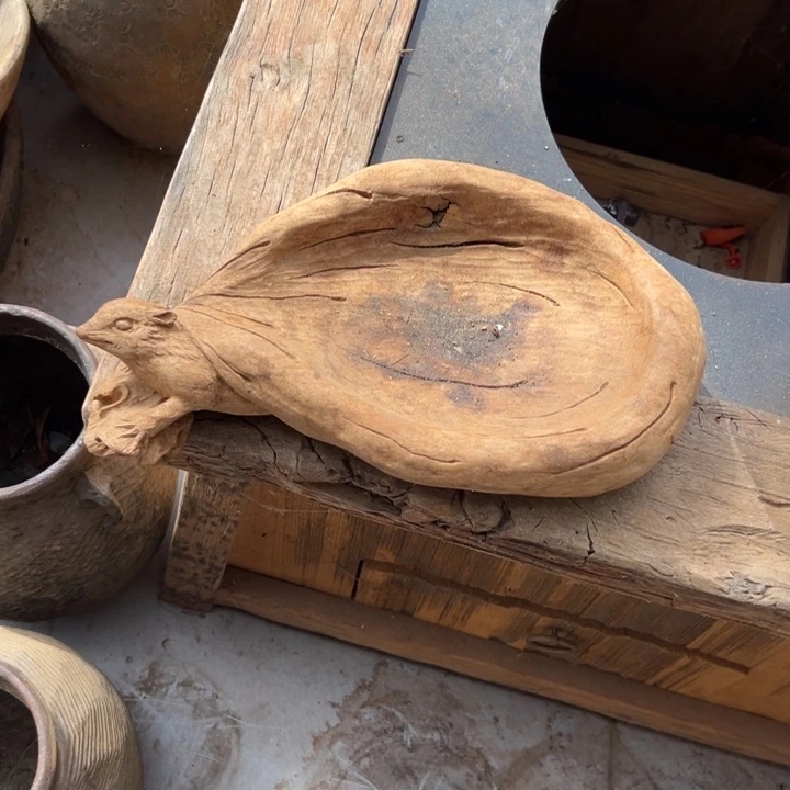 柏***A木铁栎木烂木头手工雕刻果盘