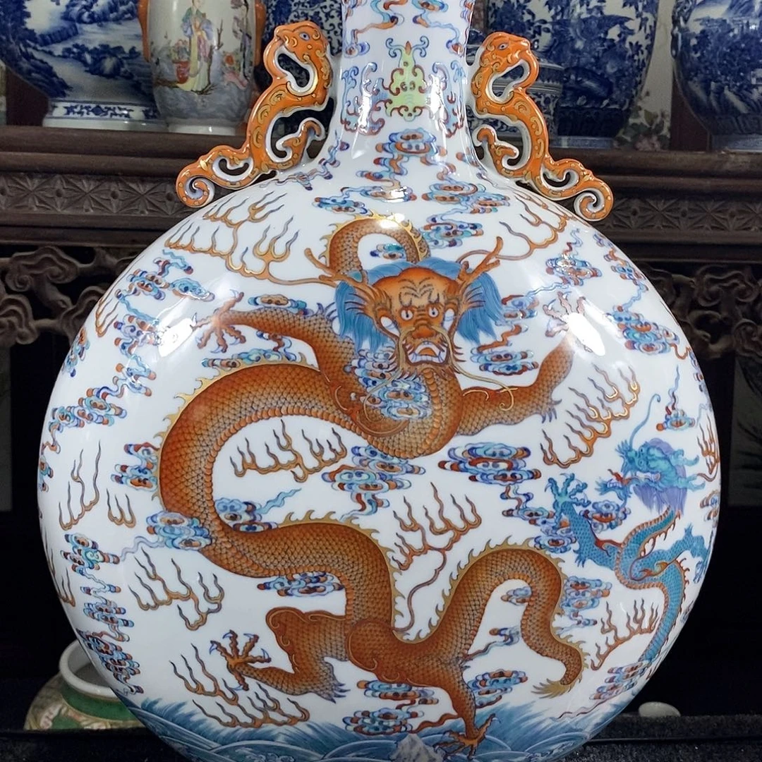 仿古瓷手工手绘陶瓷摆件