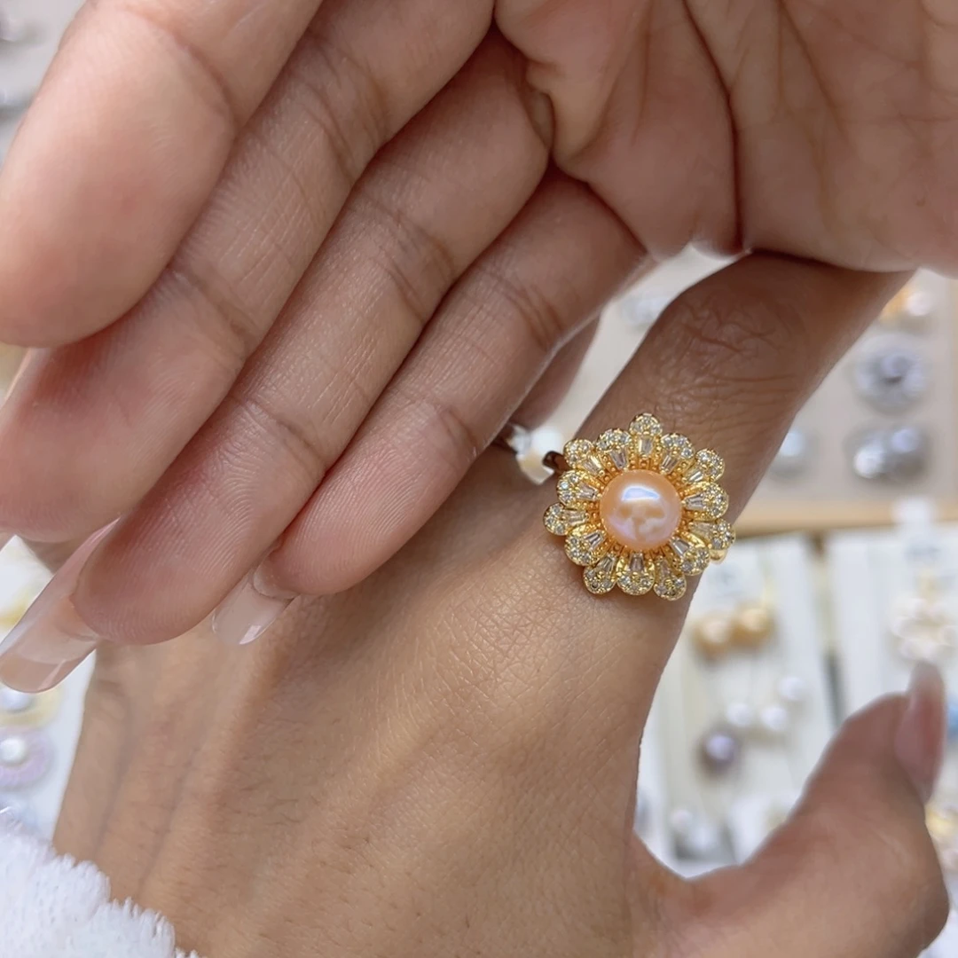 无***¥淡水珍珠合金戒指