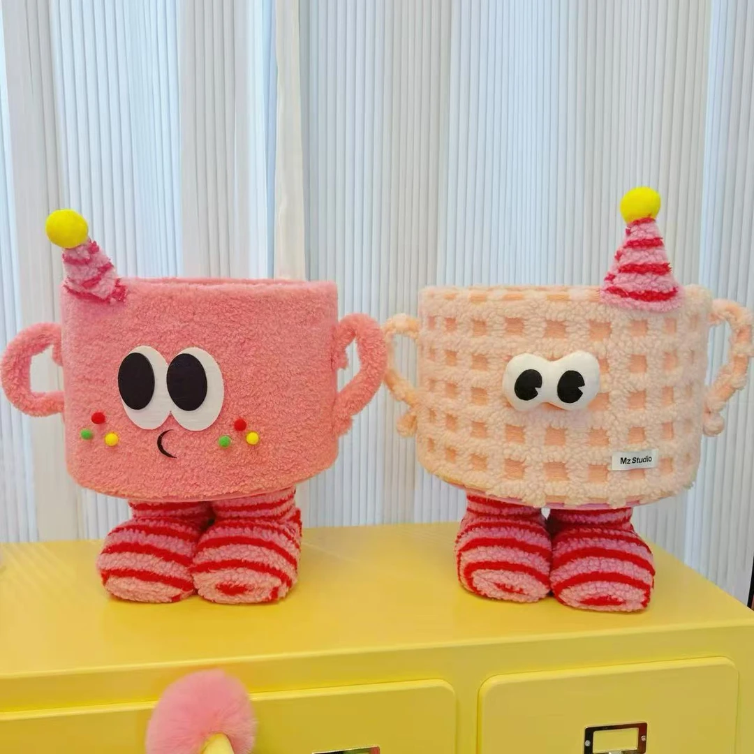 新款麦穗卡比脚丫储物筐客厅创意毛绒可爱