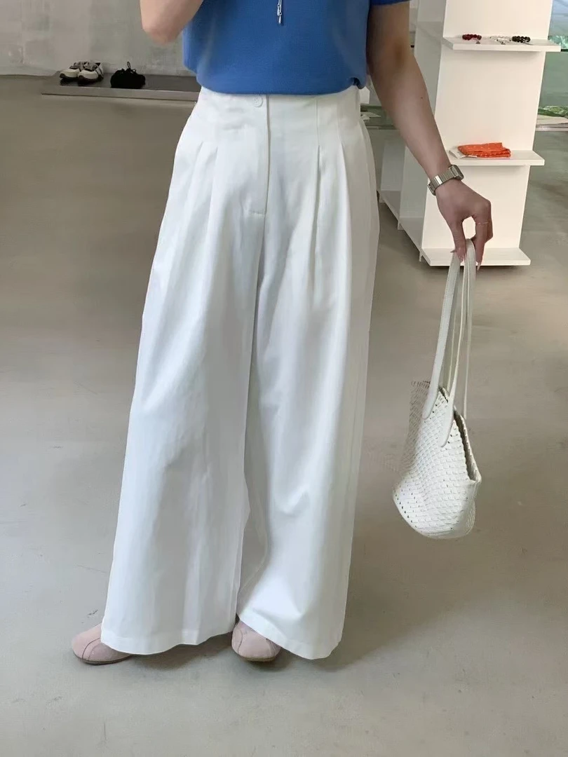 早秋天丝棉质感高品质九分休闲阔腿裤女61001