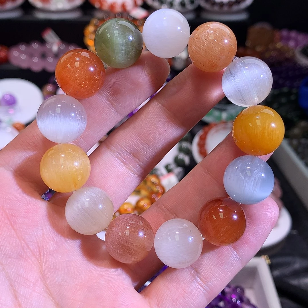 水晶未镶嵌手链糖果色兔毛15.5+