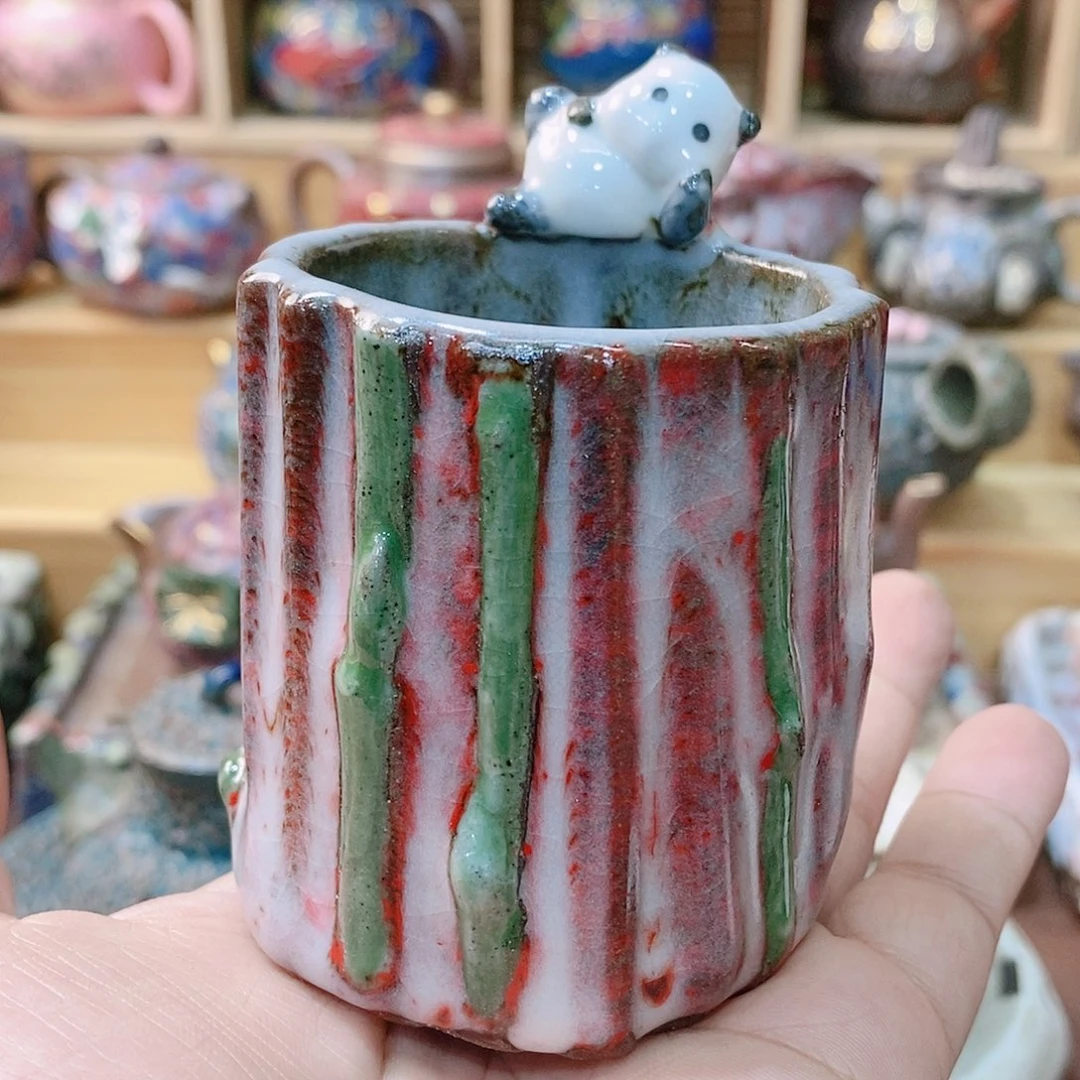 粗陶志野柴柴茶器