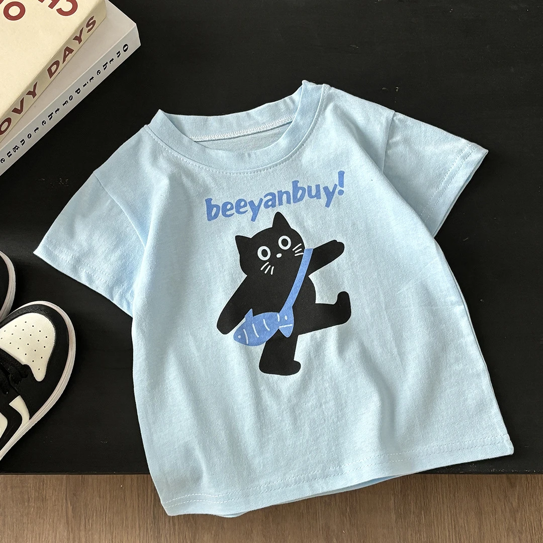 夏季儿童婴儿纯棉短袖童装新款宝宝上衣半袖中童卡通洋气印花T恤