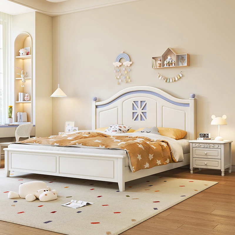 实木榫卯满铺床板简约现代实木床1.8米双人床1.5米主卧家用儿童床