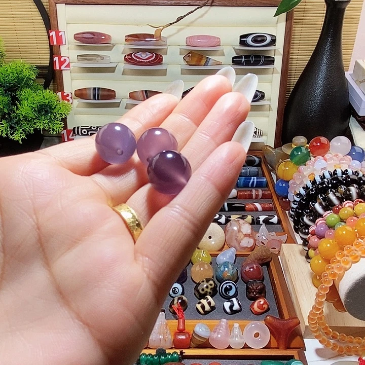 紫***霞合金玛瑙/玉髓珠宝半成品