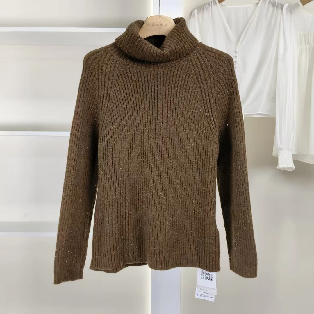 麦迪尚品【夕Y】5090905 秋季简约休闲套头高领毛衣品牌女装