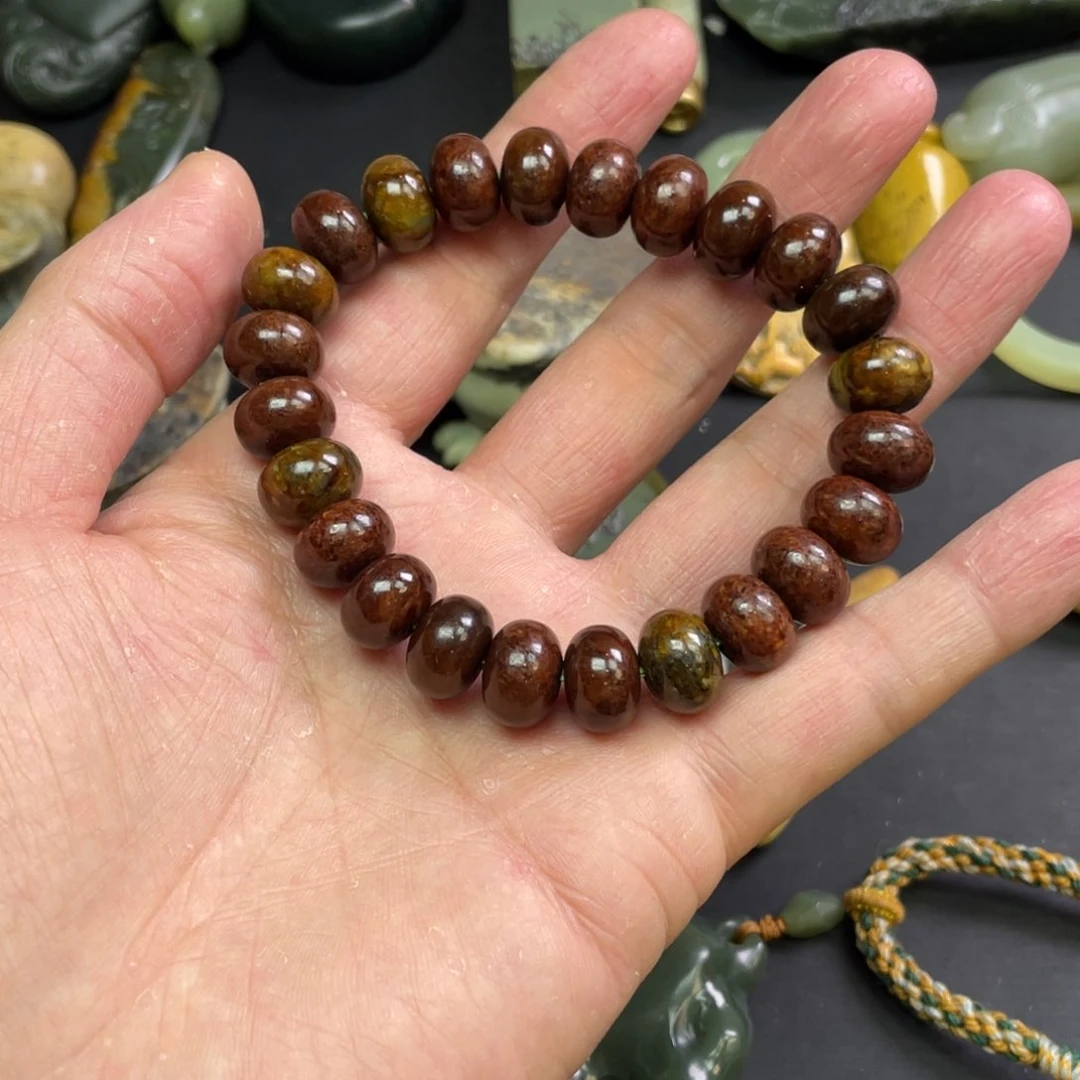 岫岩河磨玉（透闪石质玉）手链未镶嵌洛*