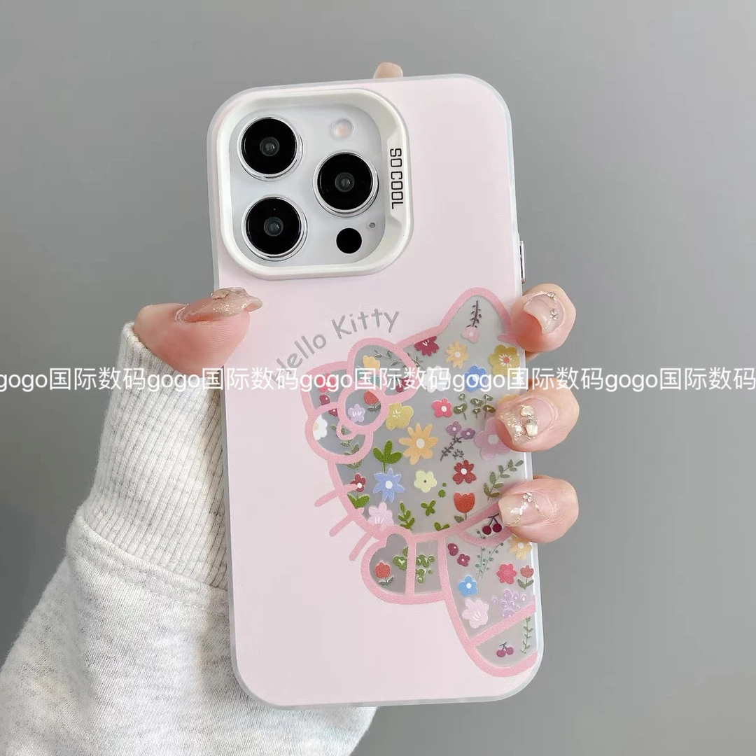 全包适用iphone16promax苹果15/14/13华为小米碎花凯蒂手机壳透明