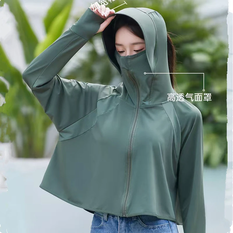 黑胶短款防晒斗篷女原纱冰感遮阳防紫外线大帽檐宽松遮脸披肩