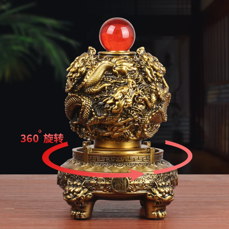 龙转乾坤鼎摆件时来运转中式龙鼎客厅玄关办公室店铺公司开业礼品
